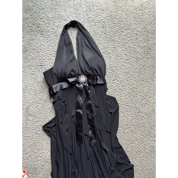 Betsy & Adam By Linda Bernell Formal Black Gown With Beaded Accent NWT SIZE 4 - Picture 2 of 6